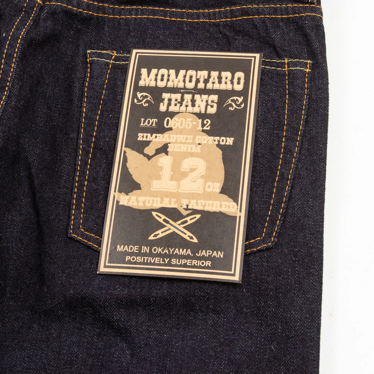 0605-12 Natural Tapered Fit - 12oz Zimbabwe Cotton Selvedge (One-wash)