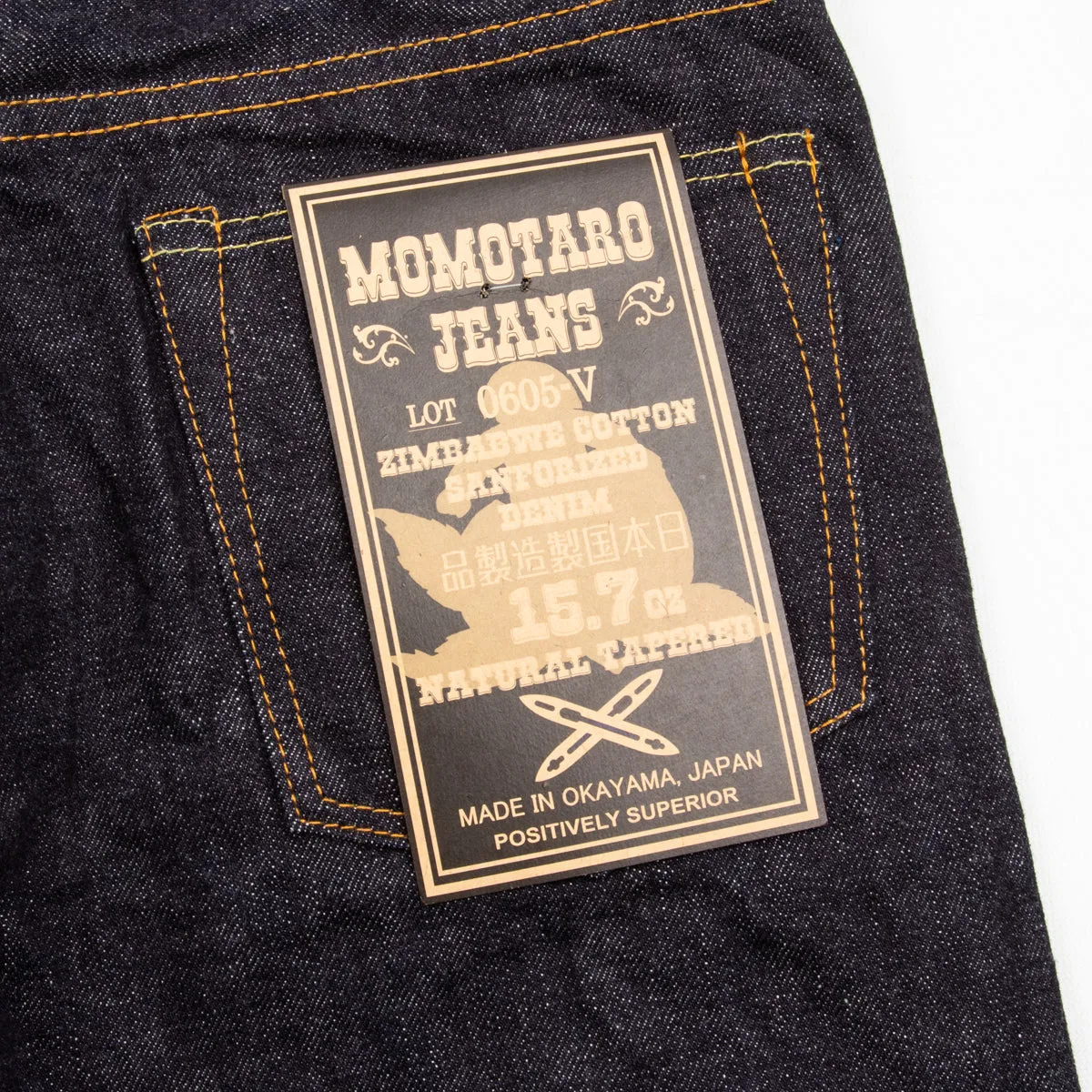 0605-V Natural Tapered Fit - 15.7oz Zimbabwe Cotton Selvedge (One-wash)