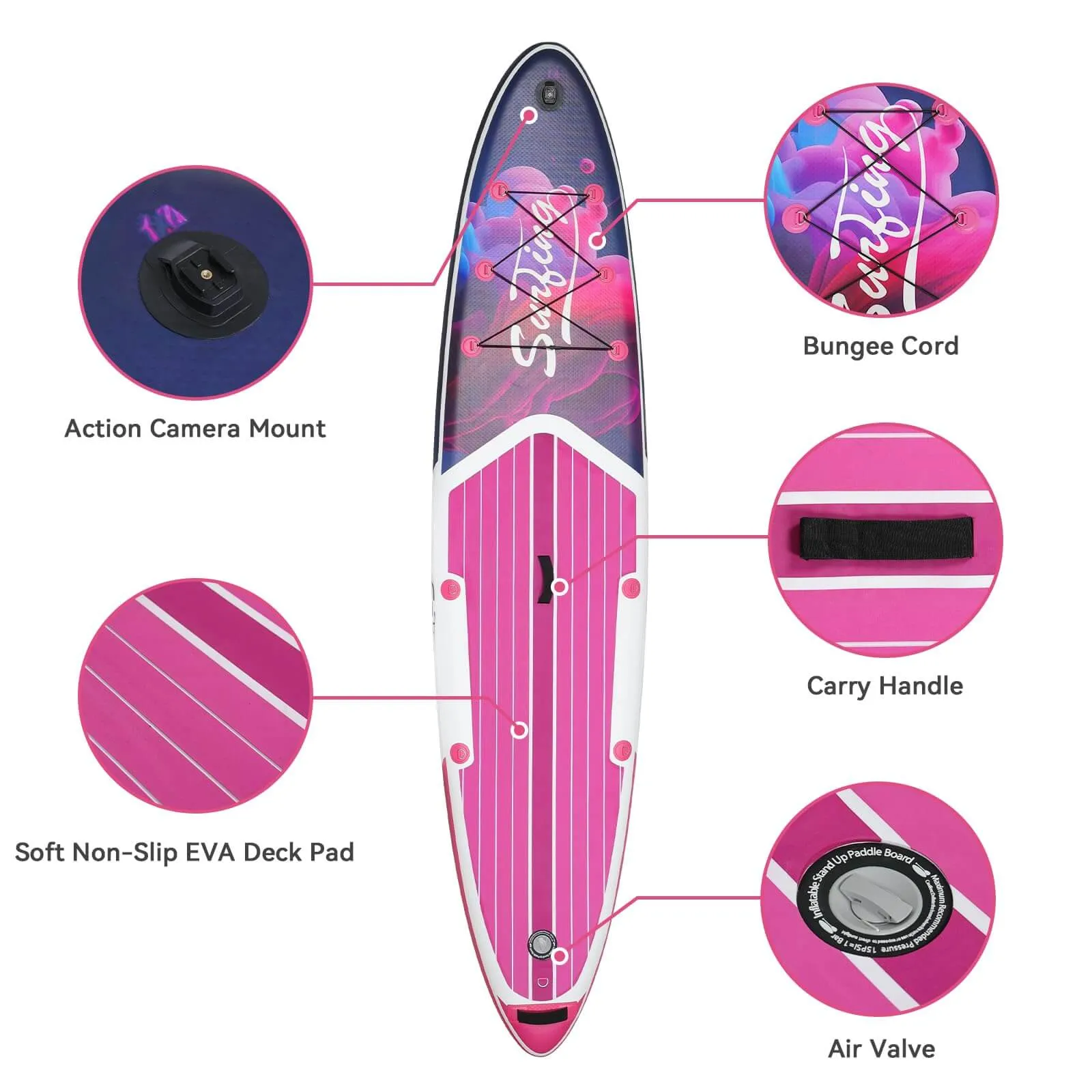 11' Inflatable Stand Up Paddle Board with Kayak Seat SP2013