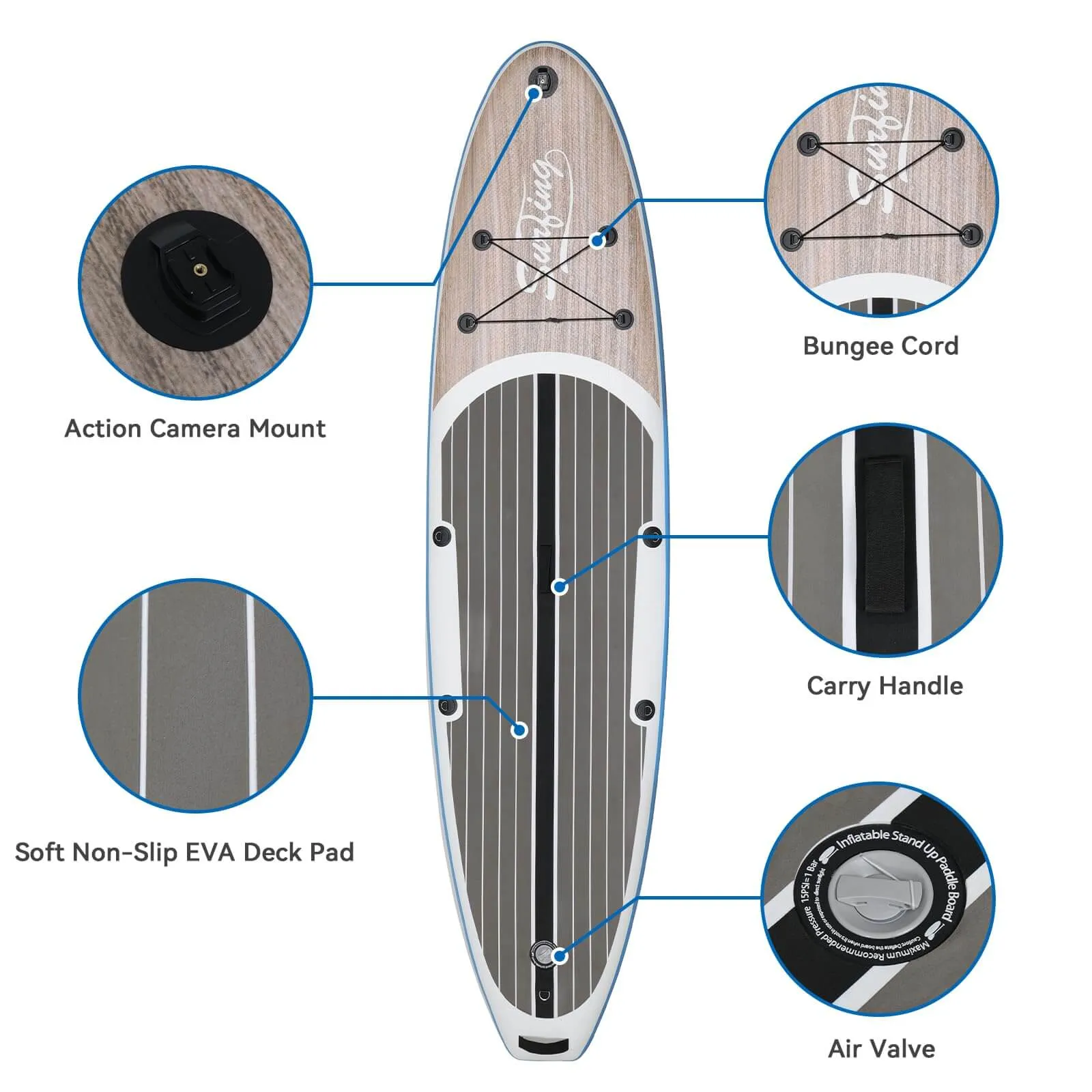 11' Inflatable Stand Up Paddle Board with Kayak Seat SP2013