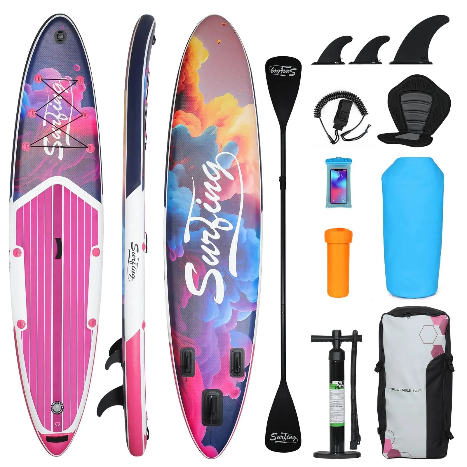 11' Inflatable Stand Up Paddle Board with Kayak Seat SP2013