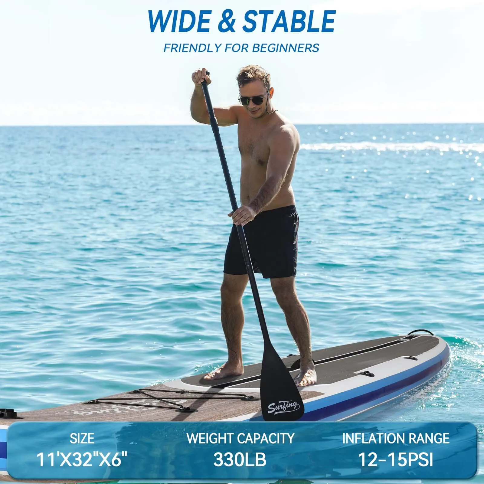 11' Inflatable Stand Up Paddle Board with Kayak Seat SP2013