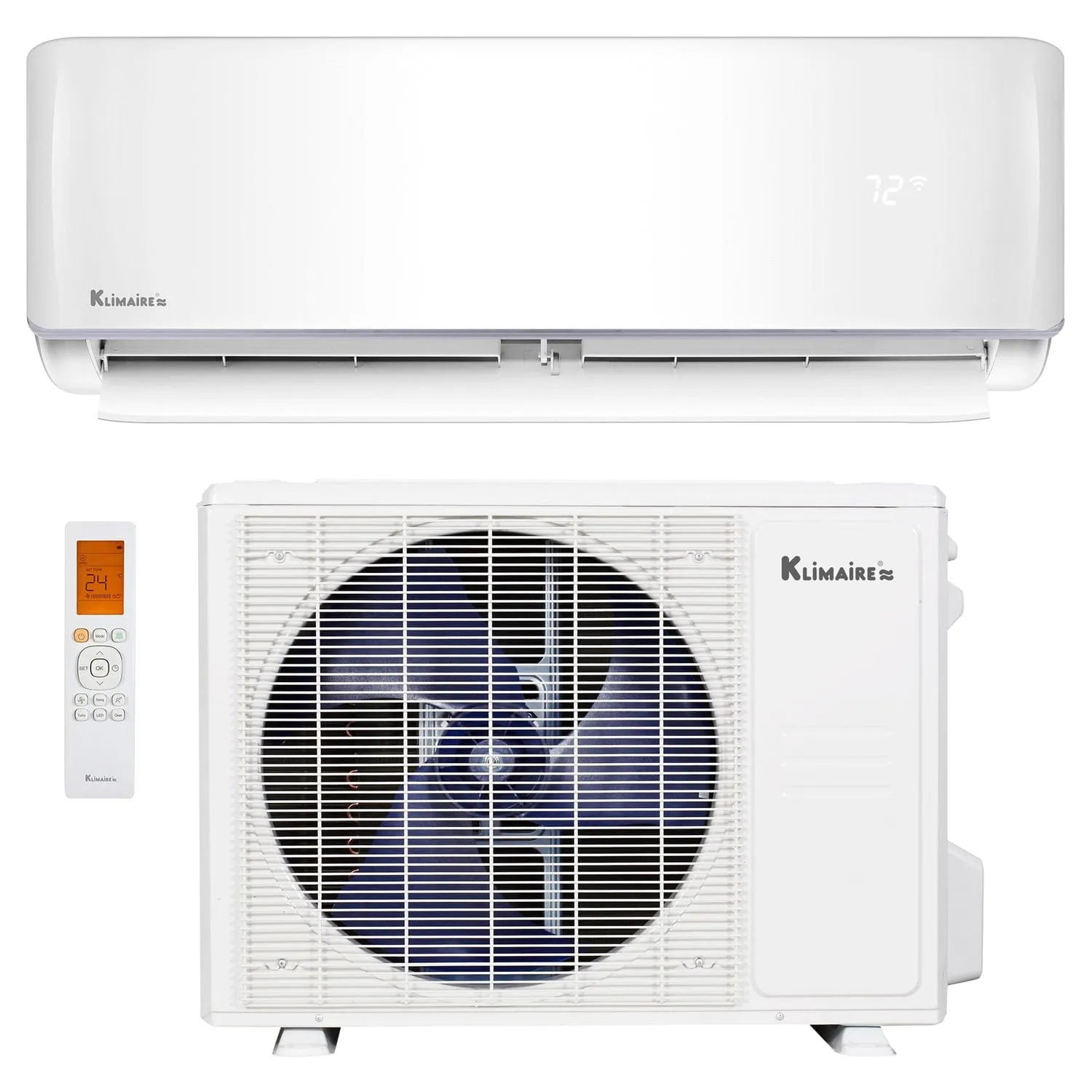 18,000 BTU Klimaire 23.7 SEER2 Ductless Mini-Split Inverter Air Conditioner Heat Pump WiFi Enabled System  (230 Volt)