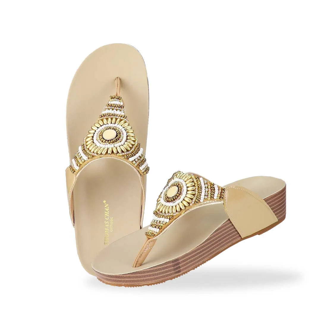 [20% off at cart] Boho Beaded Flatform Flip-Flops