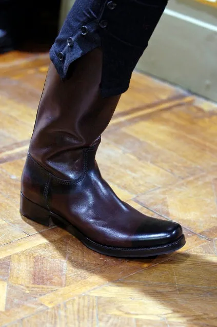 2006 Square Toe Western Boots in Polished Calfskin