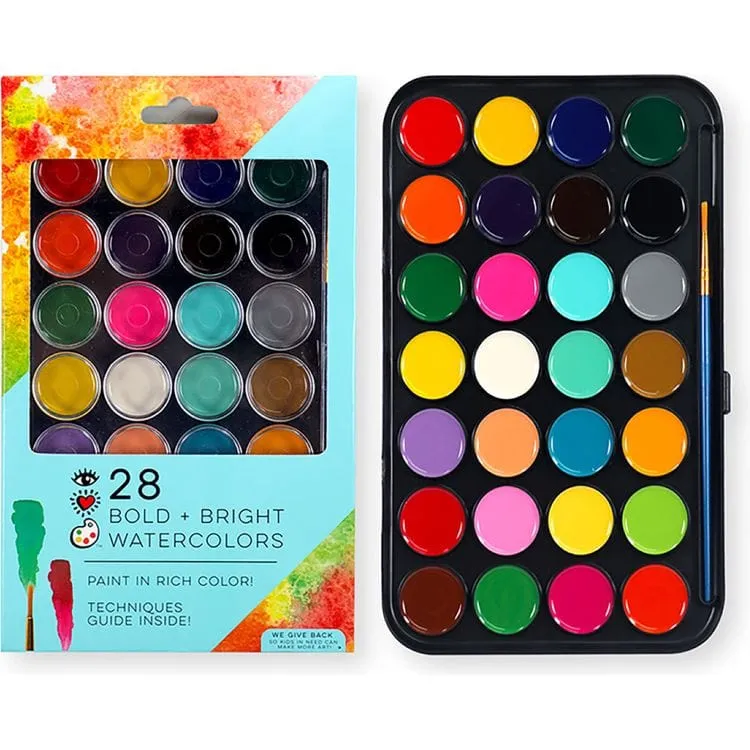 28 Bold   Bright Watercolor Paints