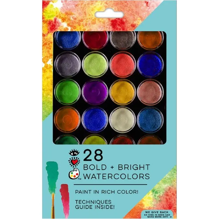 28 Bold   Bright Watercolor Paints