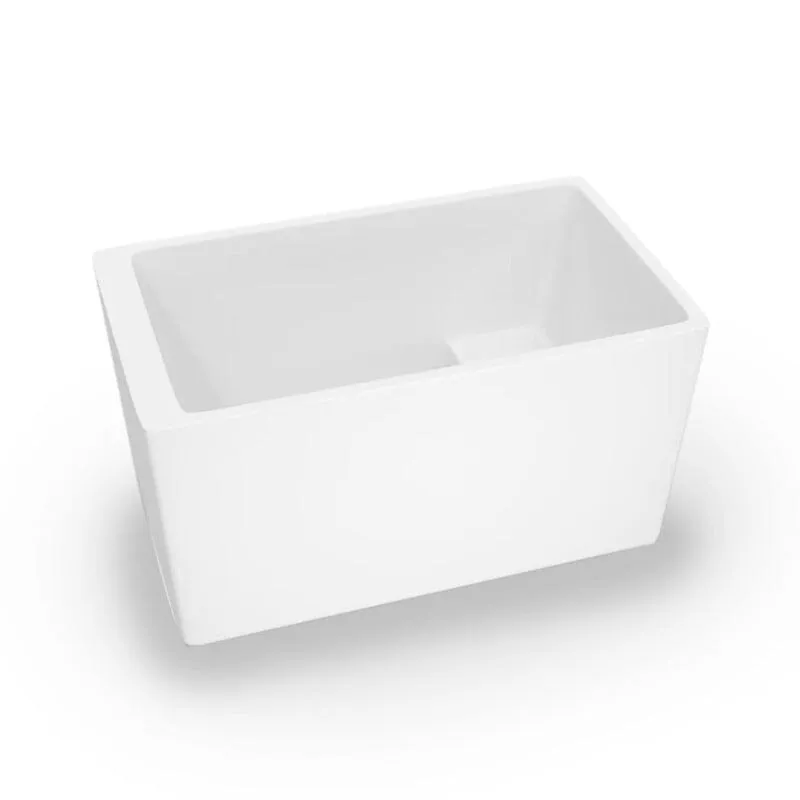 47'' Rectangular Acrylic Soaking Bathtub with Built-In Seat