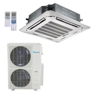 48,000 Btu 18.5 SEER2 Klimaire Light Commercial Ceiling Cassette  Ductless Mini-split Inverter Air Conditioner Heat Pump System 220V