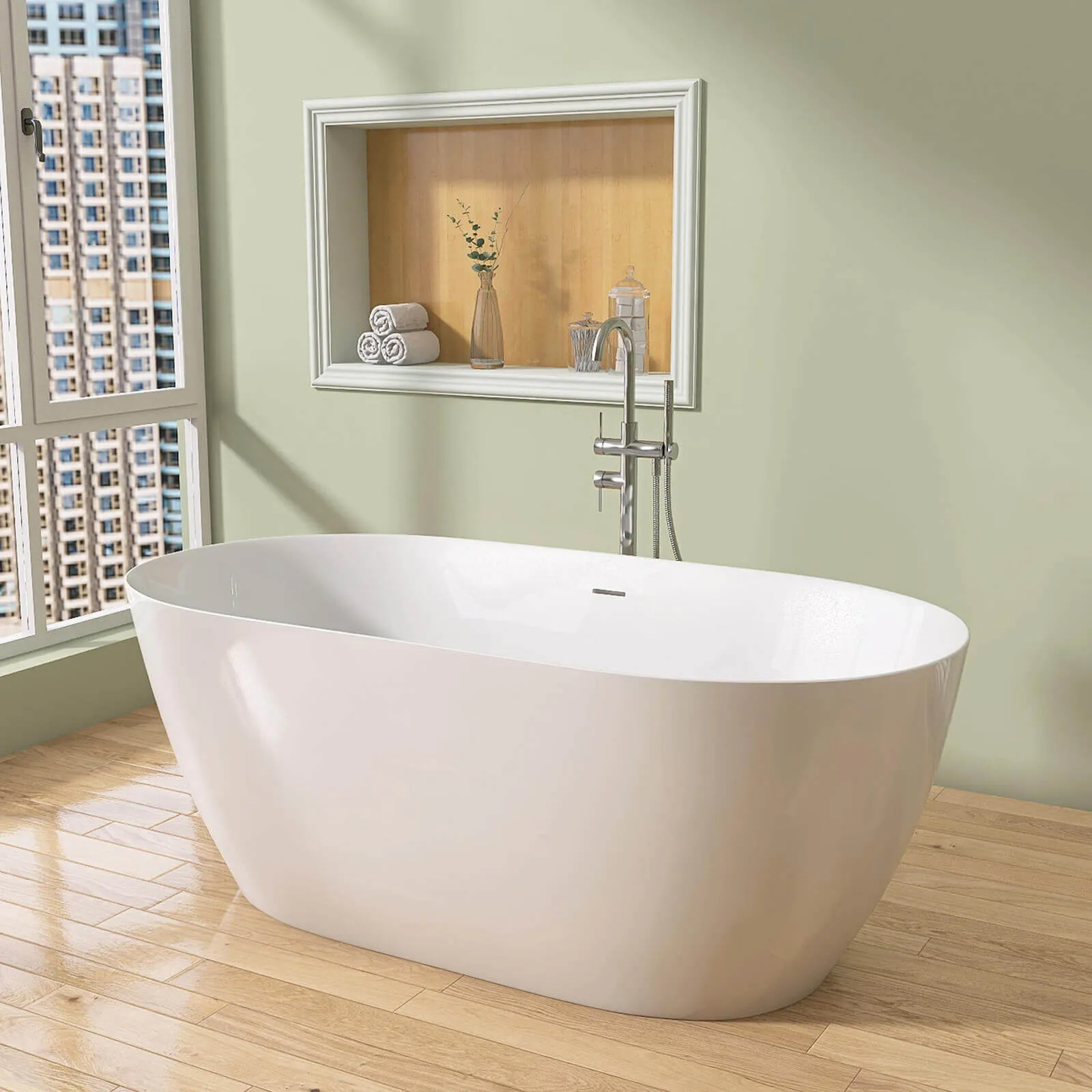 51" Acrylic Freestanding Soaking Tub