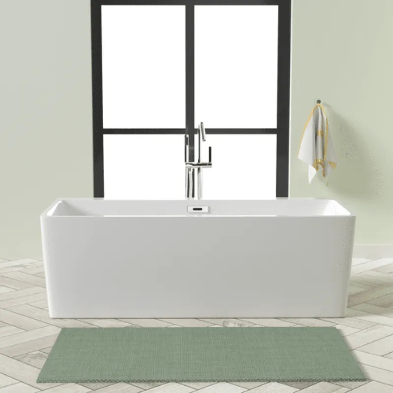 55'' Acrylic Rectangular Freestanding Soaking Bathtub