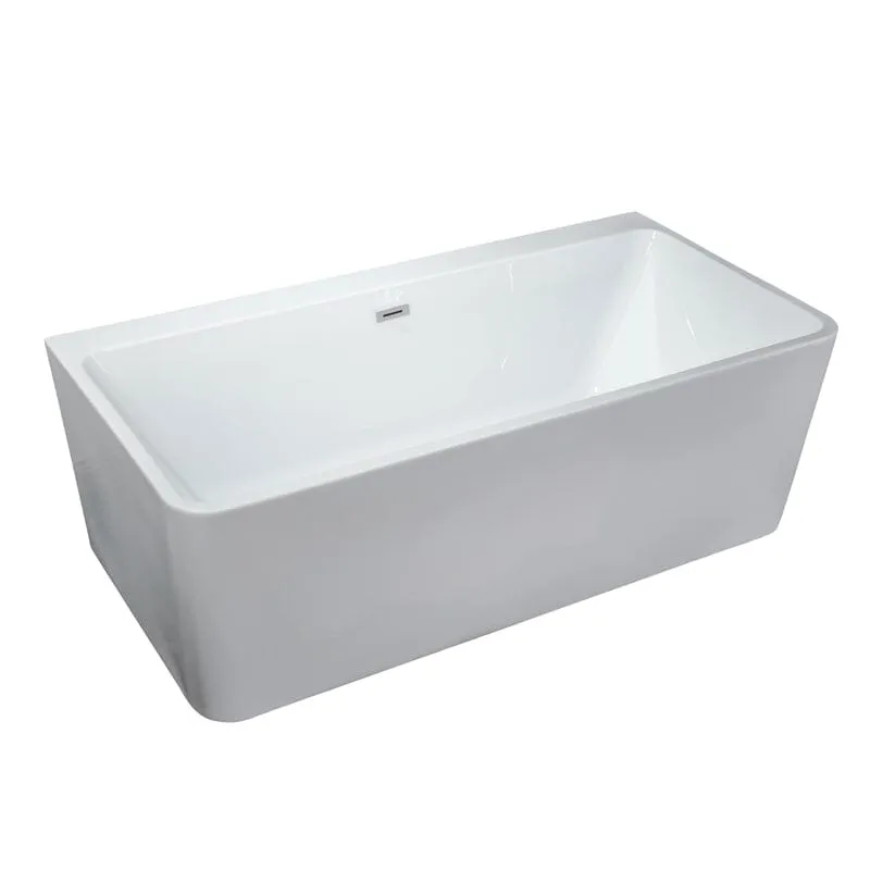 55'' Acrylic Rectangular Freestanding Soaking Bathtub