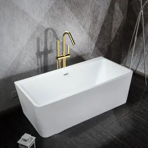 55'' Acrylic Rectangular Freestanding Soaking Bathtub