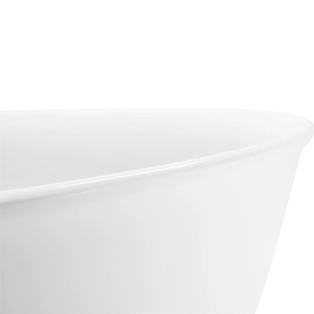 59'' Acrylic Flatbottom Double Slipper Oval Bathtub with Polished Chrome Drain Freestanding Soaking Tub in Glossy White