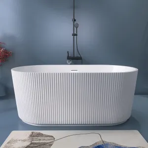 59'' Acrylic Fluted Deep Soaking Bathtub