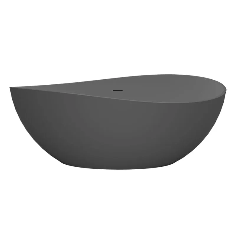 63'' Wave Shaped Freestanding Stone Resin Soaking Bathtub