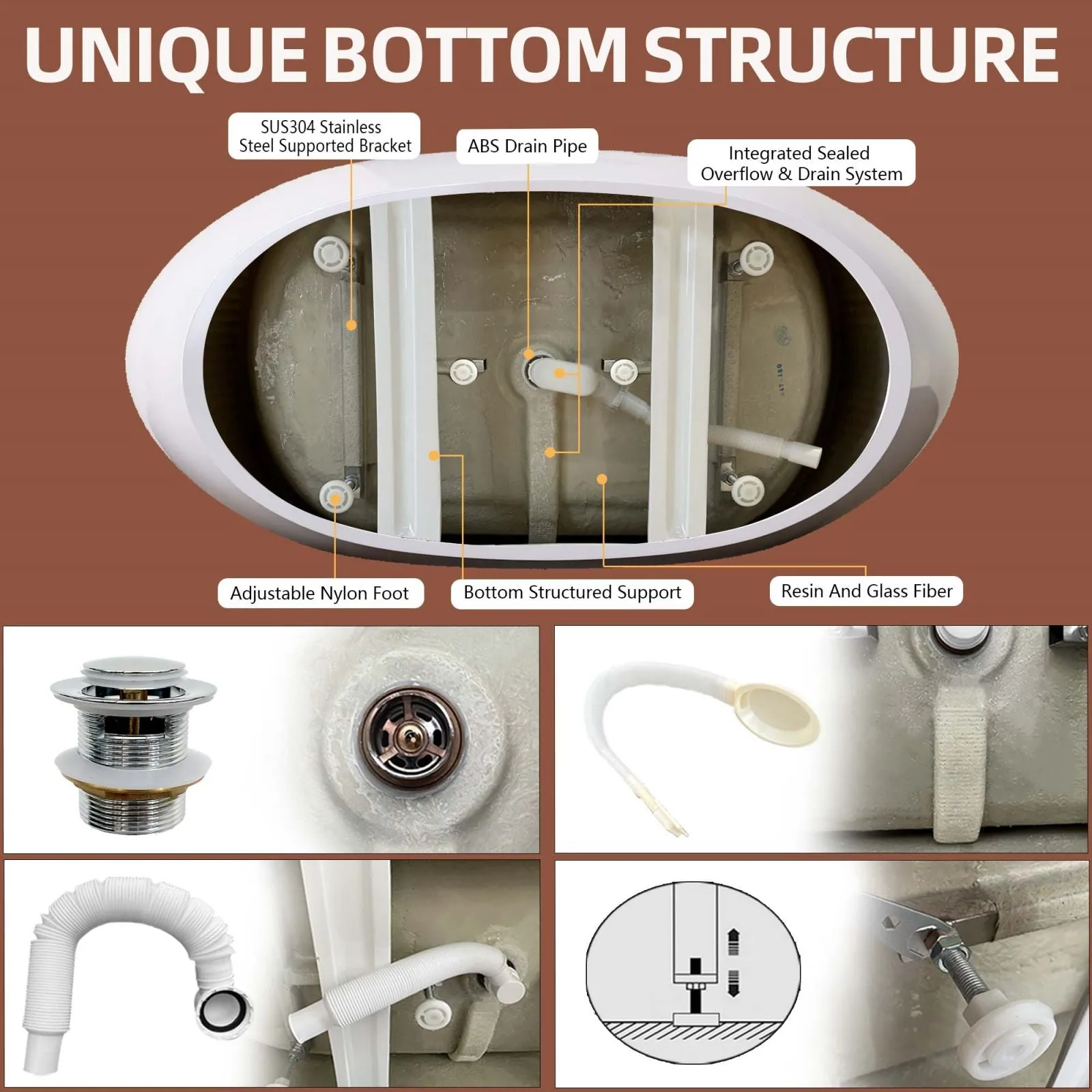 66" Insulated Double Slipper Freestanding Bathtub