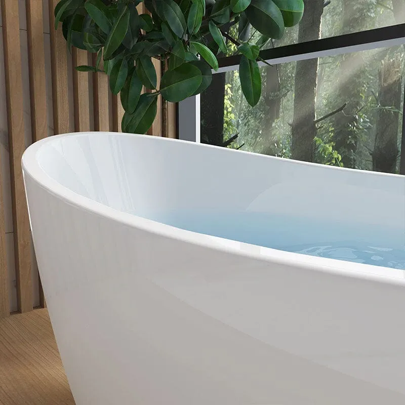 67" Acrylic Slipper Flatbottom Freestanding Soaking Bathtub