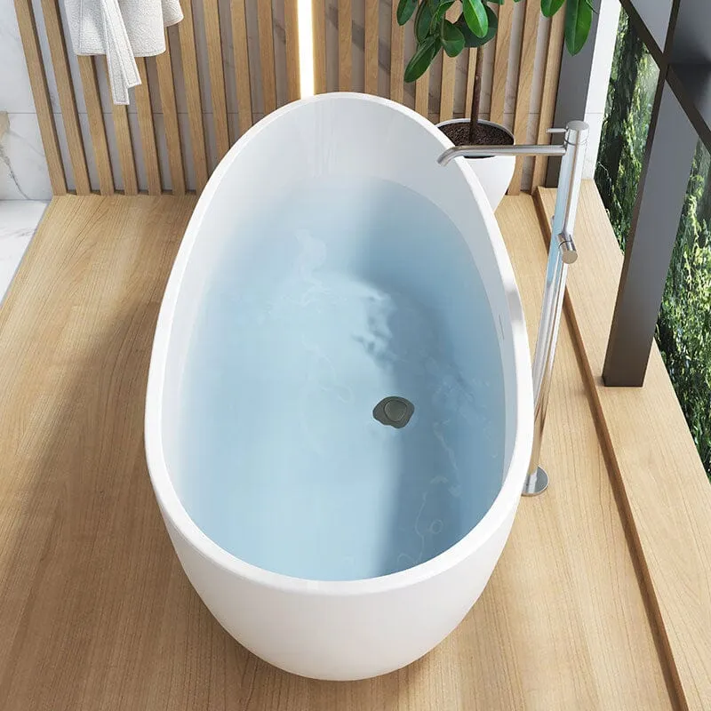 67" Acrylic Slipper Flatbottom Freestanding Soaking Bathtub