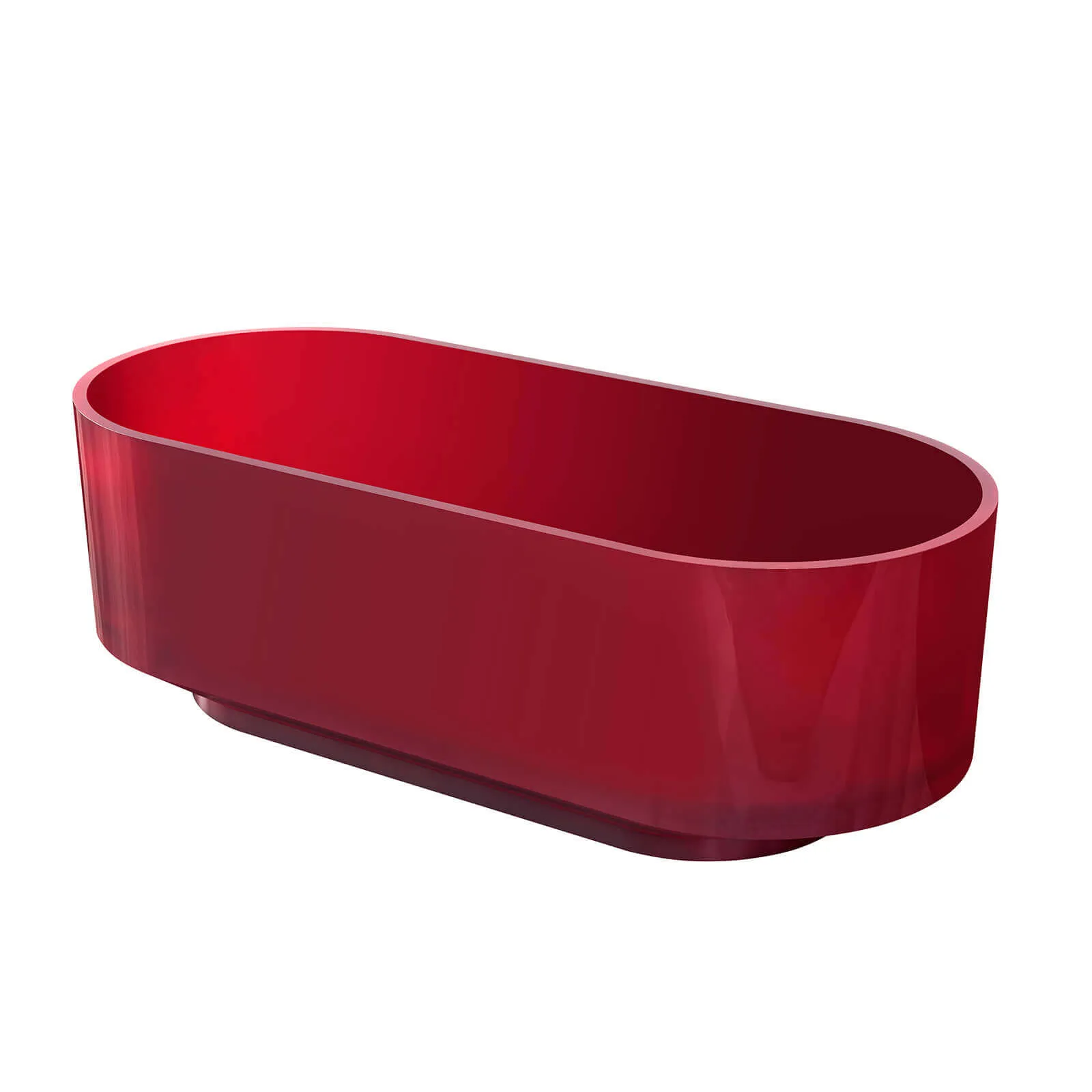 67" Cherry Red Solid Surface Bathtub