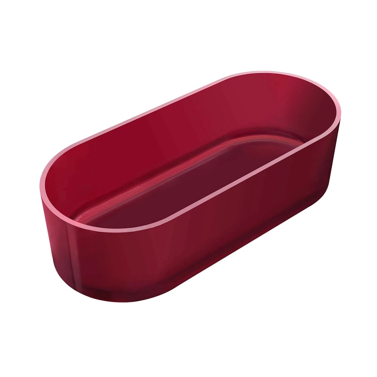 67" Cherry Red Solid Surface Bathtub