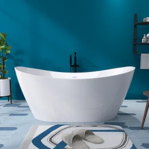 68'' Double Slipper Acrylic Soaking Bathtub