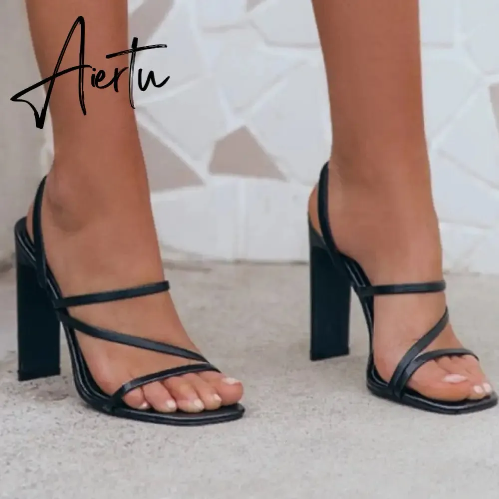 Aiertu Women Pumps Open Toe Sexy Sandals Ladies Thin Belt High Heels Females Outdoor Party Dress Brand Fashion Shoes For Lady