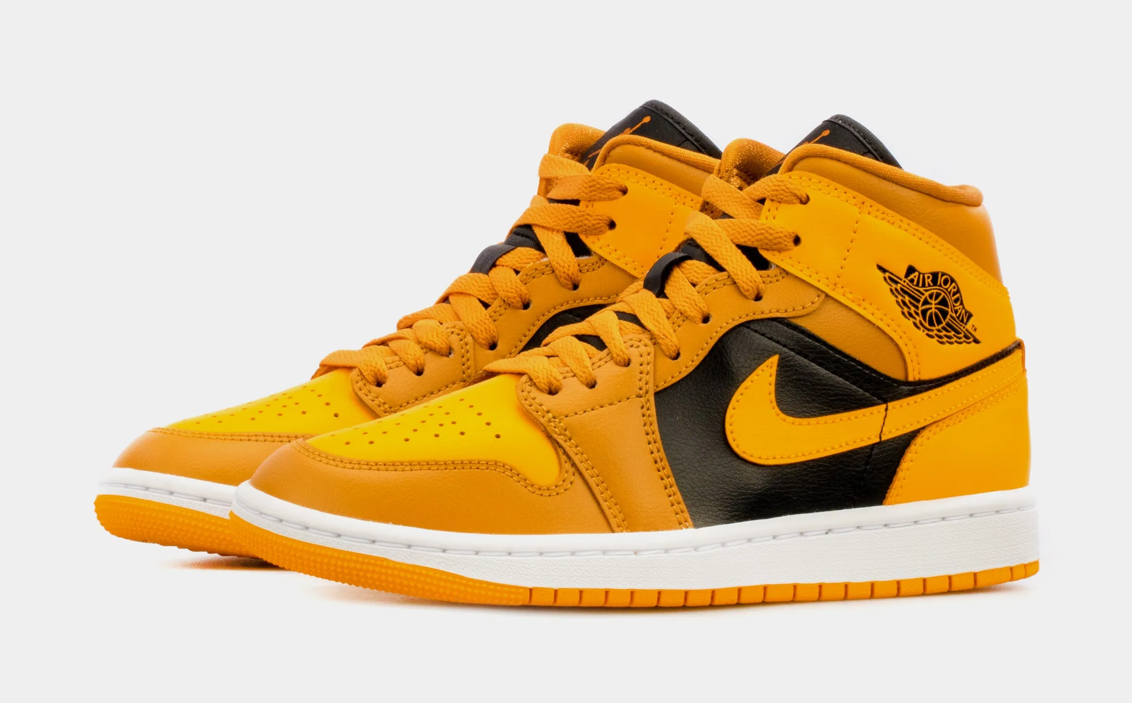 Air Jordan 1 Retro Mid Chutney Taxi Womens Lifestyle Shoes (Brown/Yellow) Free Shipping