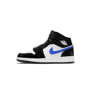 Air Jordan 1 Youth Mid 'Black Racer Blue' Shoes