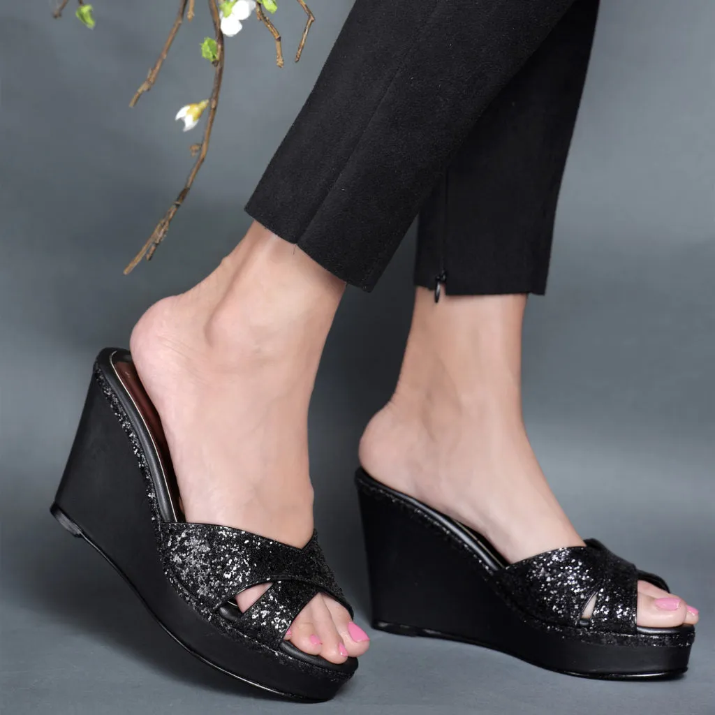 AIYANA- BLACK WEDGES