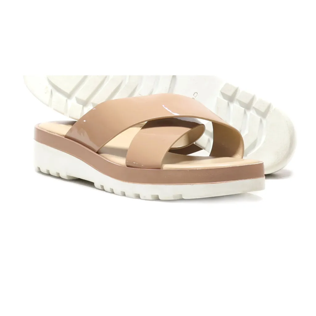 Aldo Platform Sandals Latex Brown Colour For Women