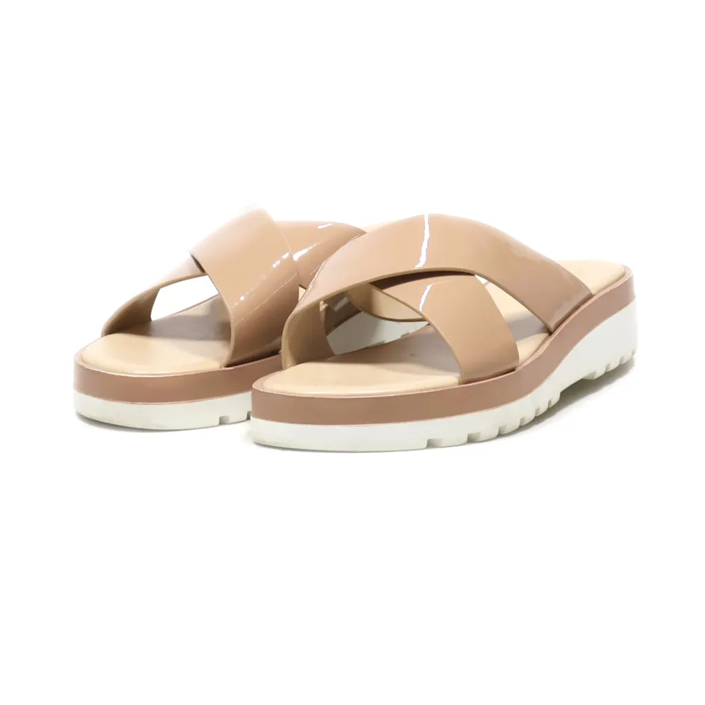 Aldo Platform Sandals Latex Brown Colour For Women