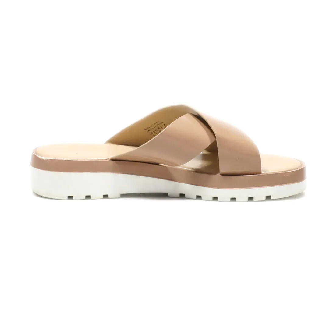 Aldo Platform Sandals Latex Brown Colour For Women