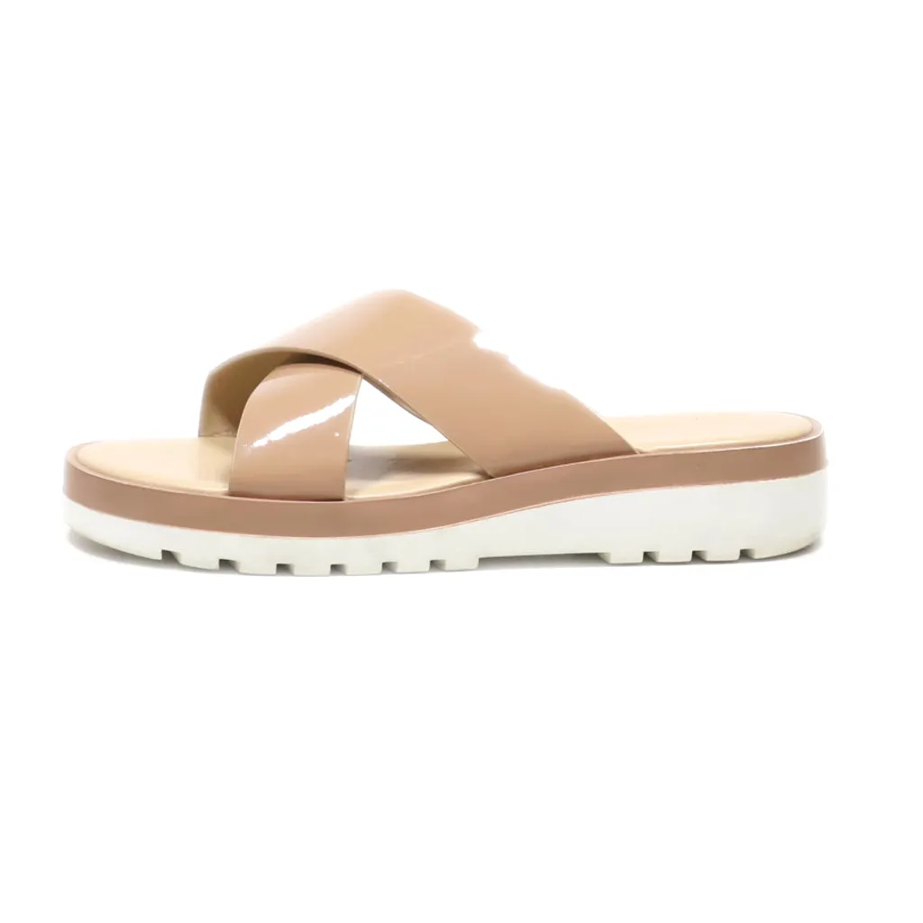 Aldo Platform Sandals Latex Brown Colour For Women