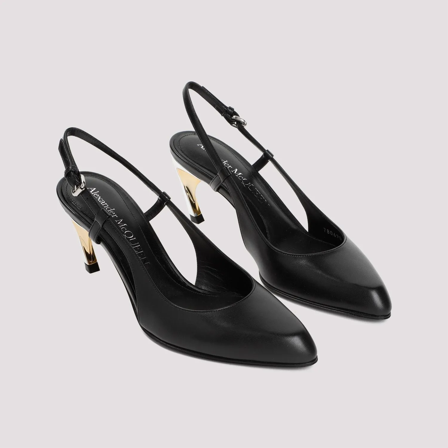 ALEXANDER MCQUEEN Classic Black Leather Pumps for Women - SS24 Collection