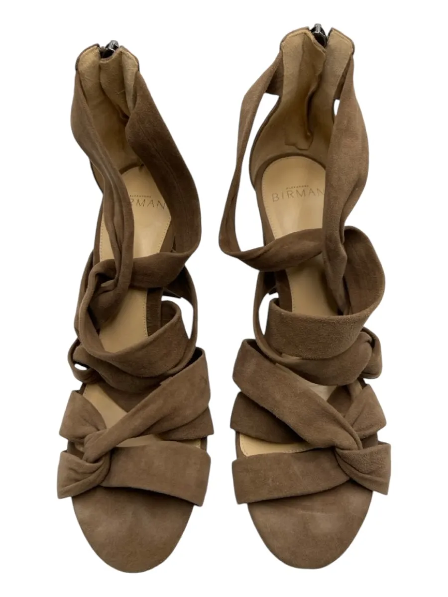 Alexandre Birman Shoe Size 38 Brown Suede Closed toe Open Toe Strappy Pumps