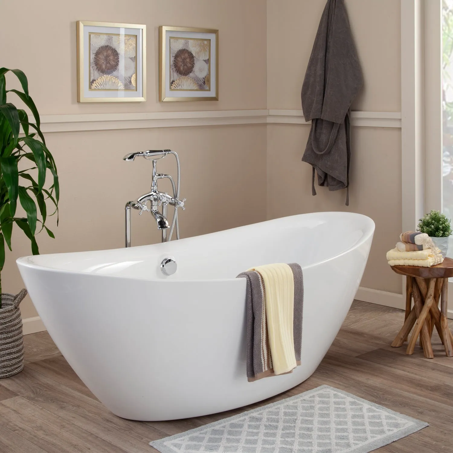 Allegra Freestanding Soaking Acrylic Bathtub