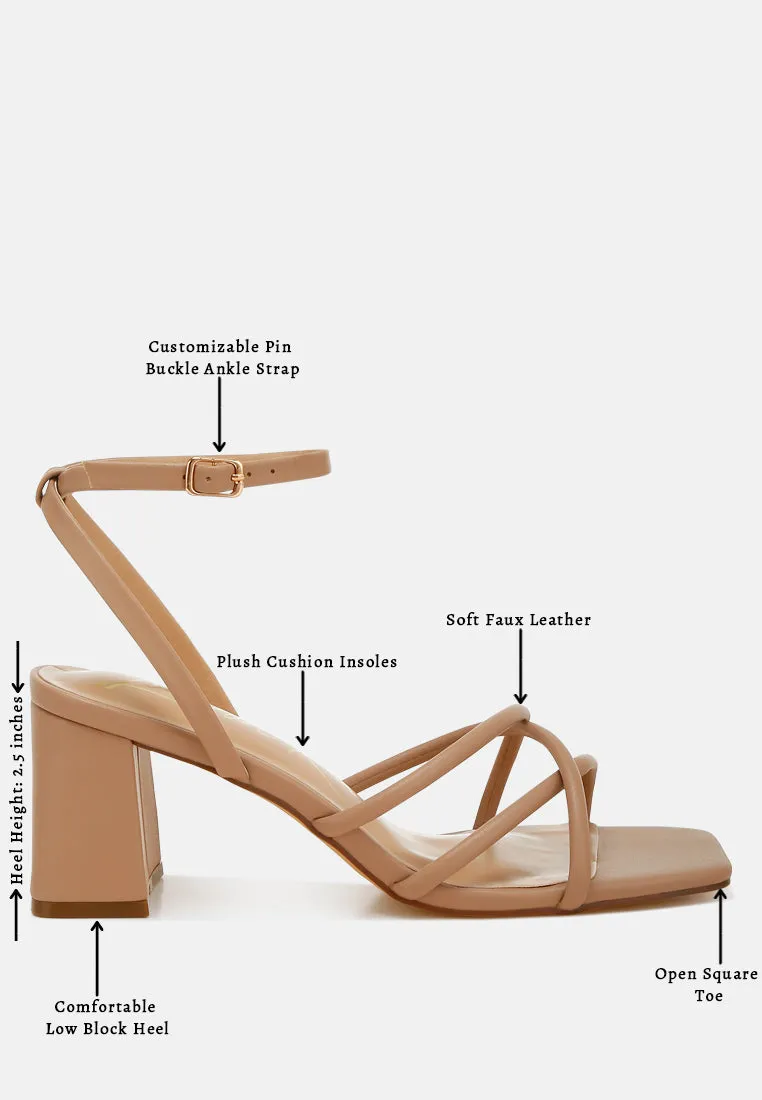 Alyona Low Block Heel Strappy Sandals