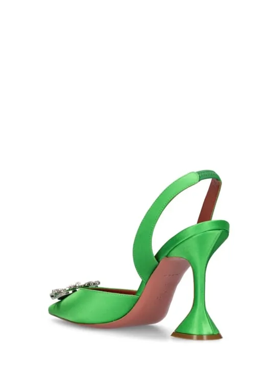 Amina Muaddi   95mm Begum satin slingback pumps 