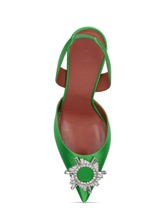 Amina Muaddi   95mm Begum satin slingback pumps 