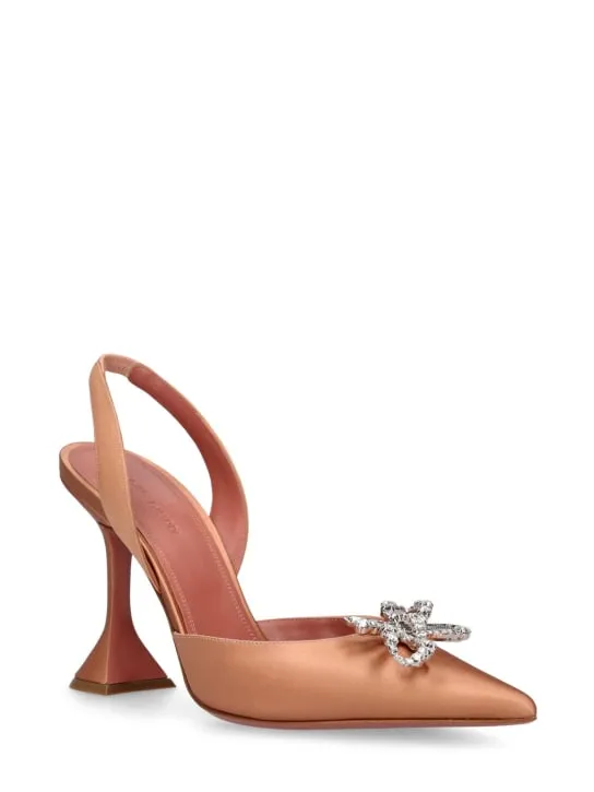 Amina Muaddi   95mm Rosie satin slingback pumps 