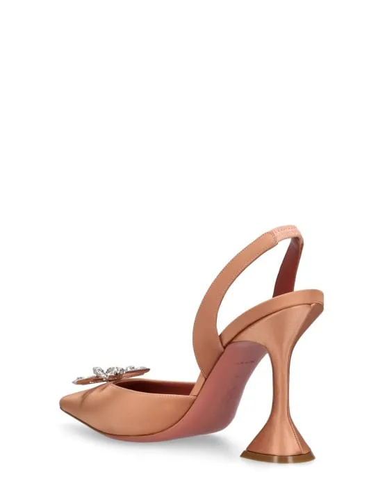 Amina Muaddi   95mm Rosie satin slingback pumps 