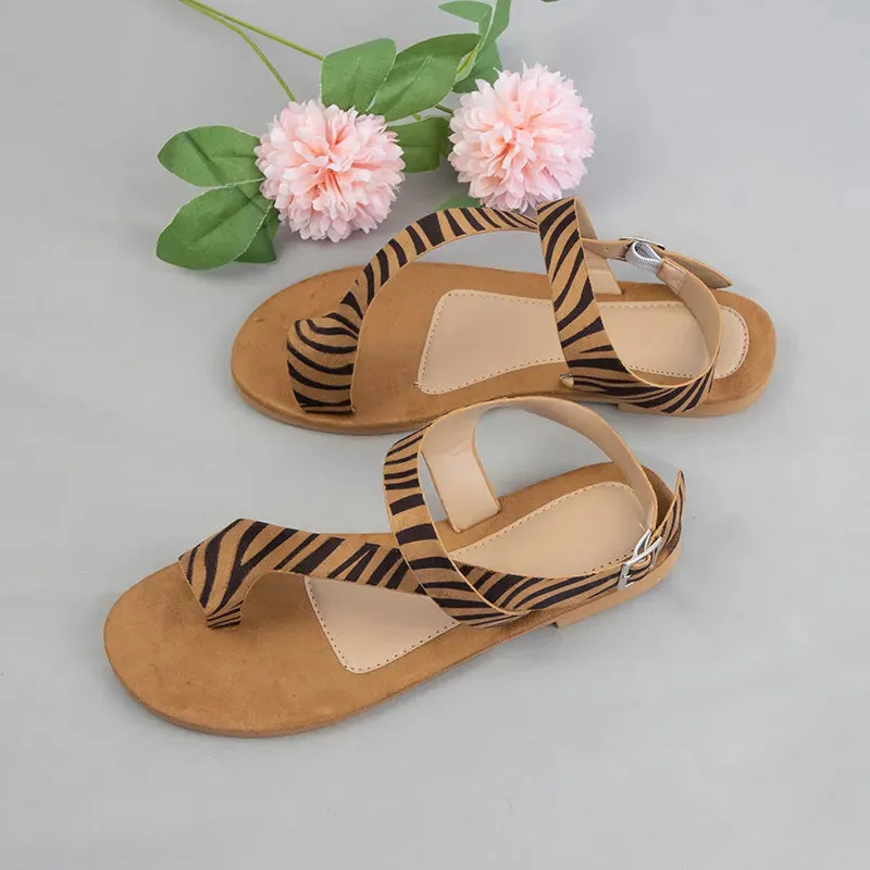 AMOZAE-- Leopard Print Beach Slippers with Flannel Flock