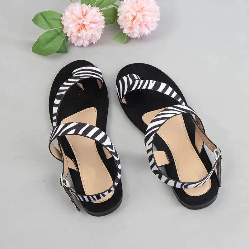 AMOZAE-- Leopard Print Beach Slippers with Flannel Flock