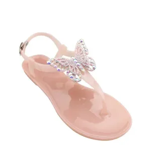 AMOZAE-- Rhinestone Butterfly Sandals