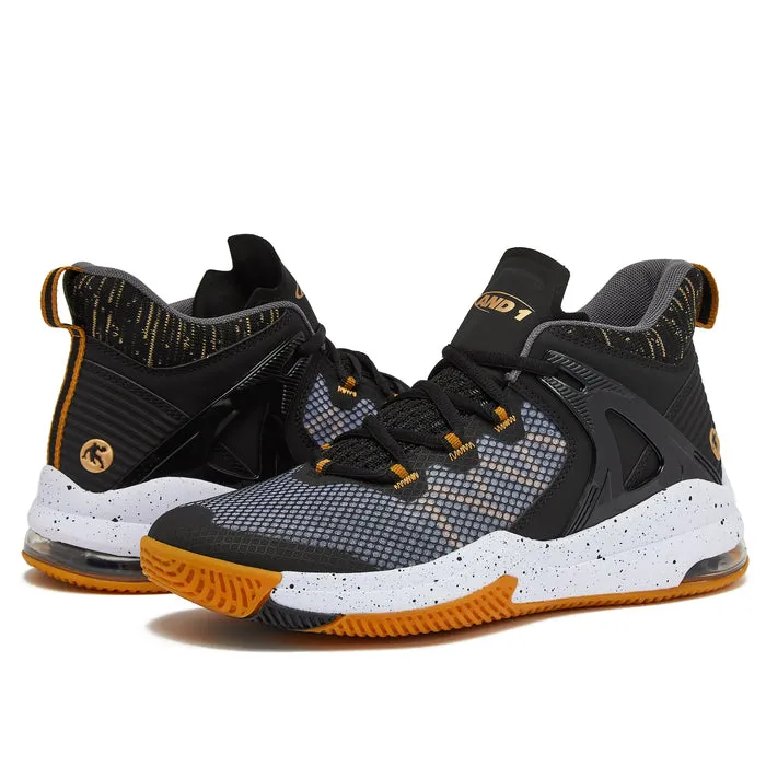 AND 1 MEN'S TURNAROUND BLACK/GOLD BASKETBALL SHOES