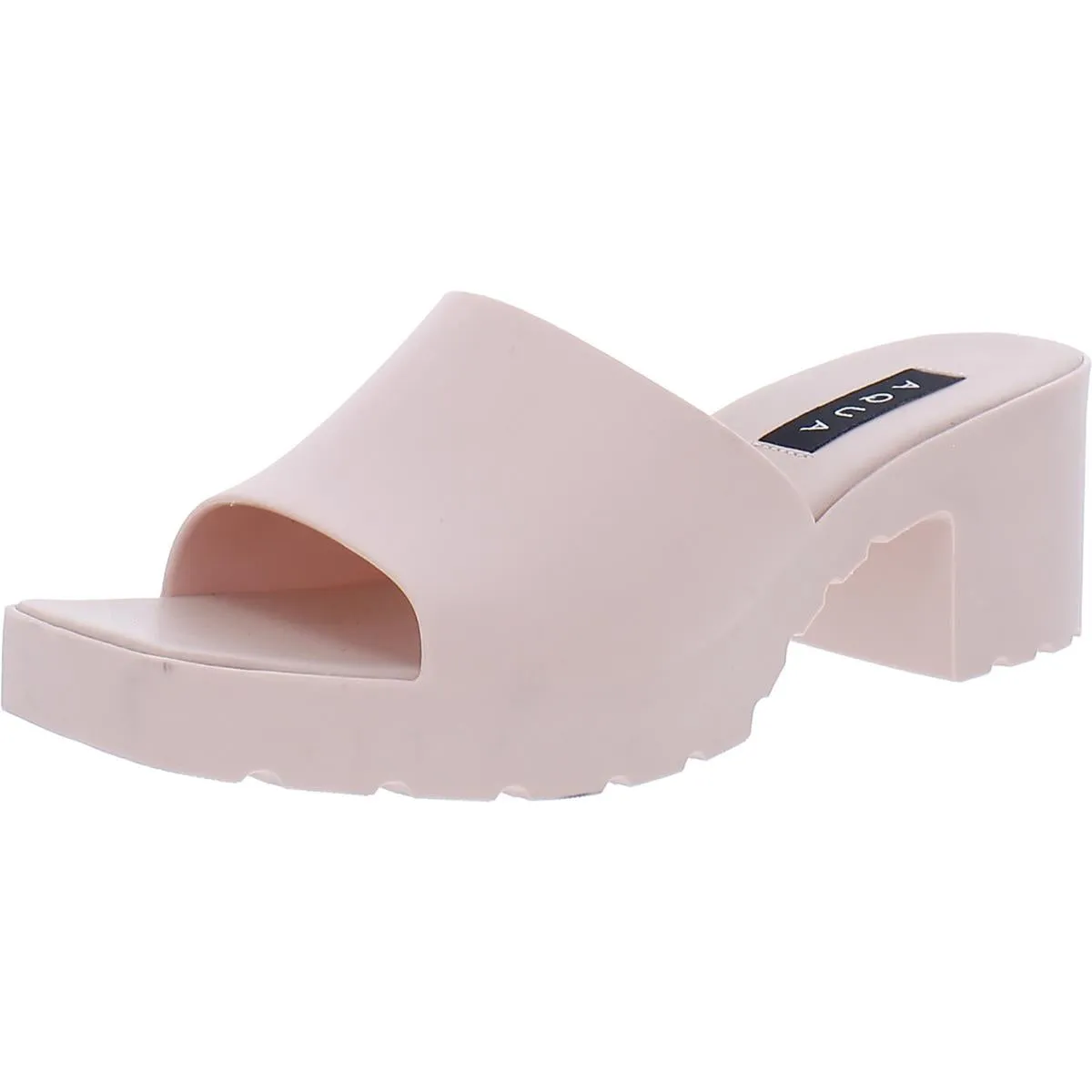 Aqua Womens Jelly Block Heel Slip-on Heels