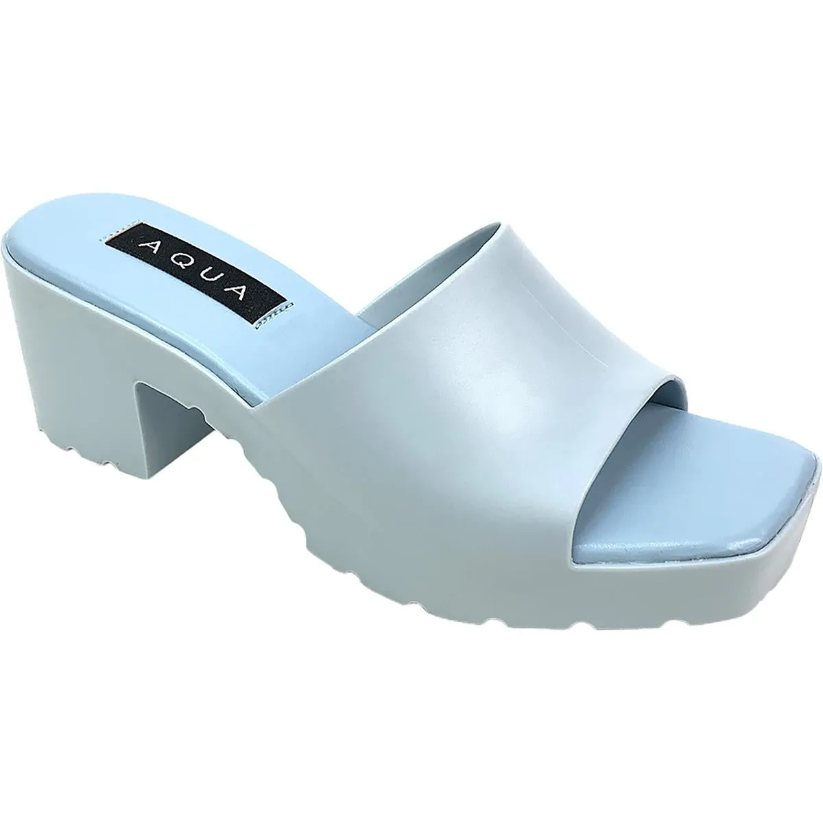 Aqua Womens Jelly Block Heel Slip-on Heels