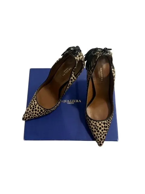 AQUAZZURA FOREVER MARILYN CHEETAH PRINT HEELS (SZ 40)