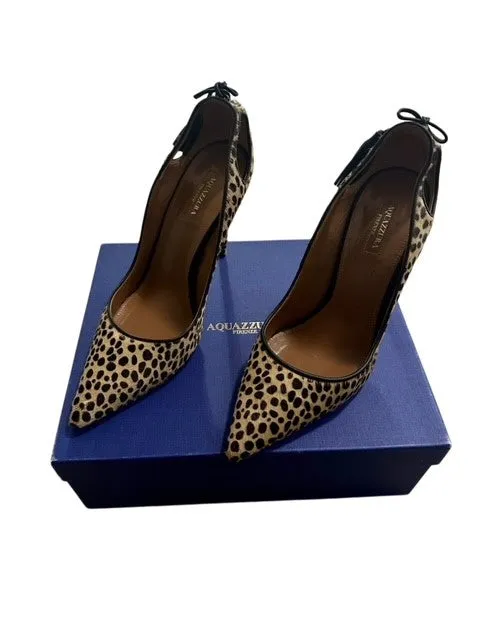 AQUAZZURA FOREVER MARILYN CHEETAH PRINT HEELS (SZ 40)